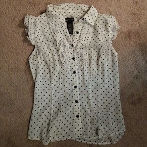 Ruffled polka dot blouse